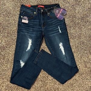 SKINNY Distressed Blue Jeans